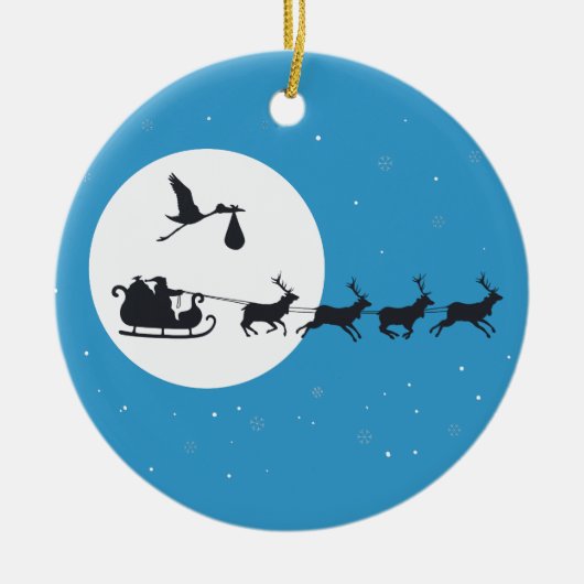 Weihnachtsschwangerschaft - In der Stadt ankommen Keramik Ornament (Vorne)