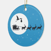 Weihnachtsschwangerschaft - In der Stadt ankommen Keramik Ornament (Links)