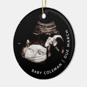 Weihnachtsschwangerschaft kommt bald Foto Keramik Ornament (Links)