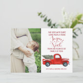 Weihnachtsschwangerschaft - Vintager Lkw Feiertagskarte (Stehend Vorderseite)