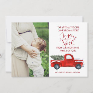 Weihnachtsschwangerschaft - Vintager Lkw Feiertagskarte