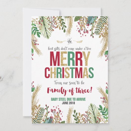 Weihnachtsschwangerschaft Weihnachtskarte Feiertagskarte (Vorderseite)