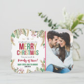 Weihnachtsschwangerschaft Weihnachtskarte Feiertagskarte (Stehend Vorderseite)