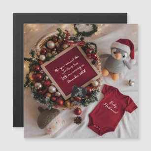 Weihnachtsschwangerschaftsankündigung Magnetkarte