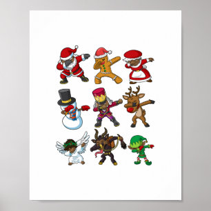 Weihnachtsschwarz-afrikanischer Santa-Claus dabbi Poster