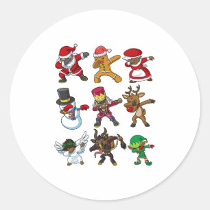 Weihnachtsschwarz-afrikanischer Santa-Claus dabbi Runder Aufkleber