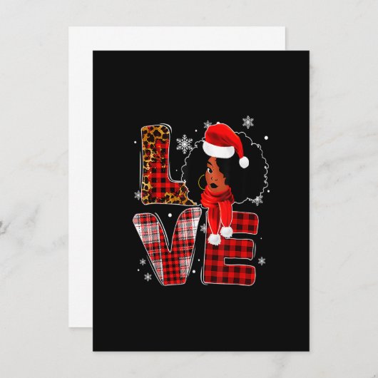 Weihnachtsschwarz-amerikanisches Kostüm Santa Mel Einladung (Vorne/Hinten)