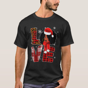 Weihnachtsschwarz-amerikanisches Kostüm Santa Mel T-Shirt