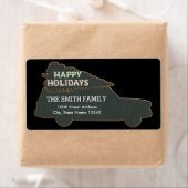 Weihnachtsschwarz-Background-Auto mit Baum (Insitu)