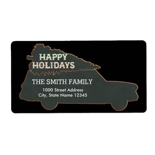 Weihnachtsschwarz-Background-Auto mit Baum (Vorne)