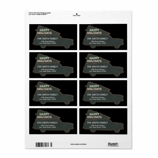 Weihnachtsschwarz-Background-Auto mit Baum (Vorne)