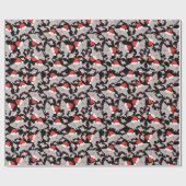 Weihnachtsschwarz Hintergrund Geschenkpapier (Flach)