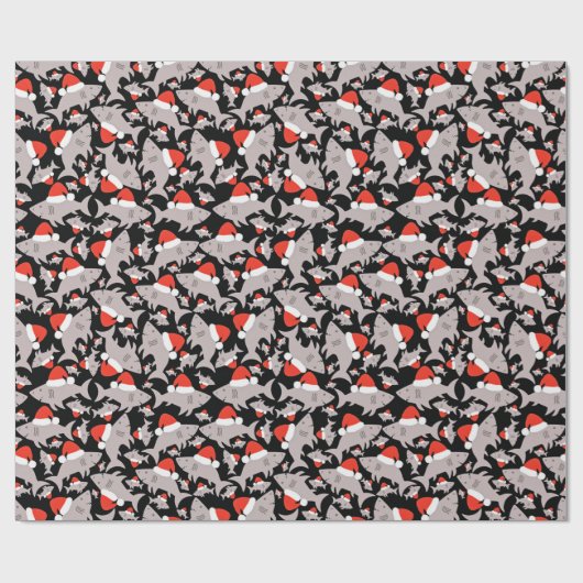 Weihnachtsschwarz Hintergrund Geschenkpapier (Flach)