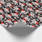 Weihnachtsschwarz Hintergrund Geschenkpapier (Ecke)