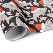 Weihnachtsschwarz Hintergrund Geschenkpapier (Rolleneckpunkt)