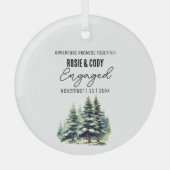 Weihnachtsschwarz Rustikale Pine Trees Couple Verl Ornament Aus Glas (Vorderseite)