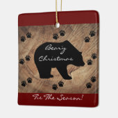 Weihnachtsschwarzer Bär und Bärenpaare Keramikornament (Links)
