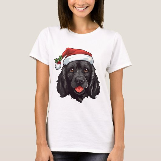 Weihnachtsschwarzer Cocker Spanischer T - Shirt (Vorderseite)