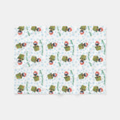 Weihnachtsschwarzer Lab Fleecedecke (Vorderseite (Horizontal))