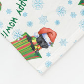 Weihnachtsschwarzer Lab Fleecedecke (Ecke)