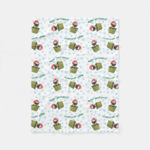 Weihnachtsschwarzer Lab Fleecedecke