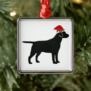 Weihnachtsschwarzer Lab Hund Ornament Aus Metall