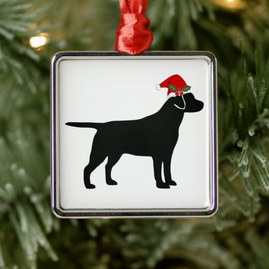 Weihnachtsschwarzer Lab Hund Ornament Aus Metall (Baum)