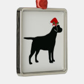 Weihnachtsschwarzer Lab Hund Ornament Aus Metall (Rechts)