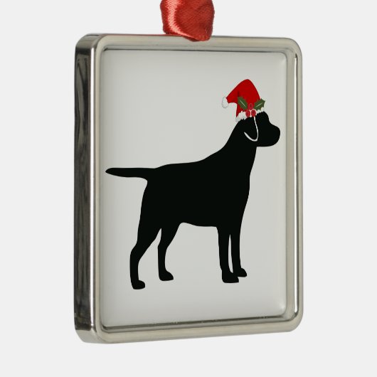 Weihnachtsschwarzer Lab Hund Ornament Aus Metall (Rechts)