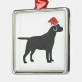 Weihnachtsschwarzer Lab Hund Ornament Aus Metall (Links)