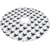 Weihnachtsschwarzer Labrador-Hund, der Polyester Weihnachtsbaumdecke (Schrägansicht)
