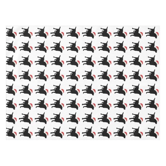 Weihnachtsschwarzer Labrador-Hund, der Tischdecke (Vorderseite (Horizontal))