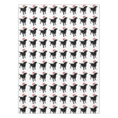 Weihnachtsschwarzer Labrador-Hund, der Tischdecke (Vorderseite)