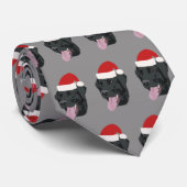 Weihnachtsschwarzer Labrador Retriever Dog Krawatte (Gerollt)