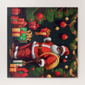 Weihnachtsschwarzer Santa Puzzle (Horizontal)