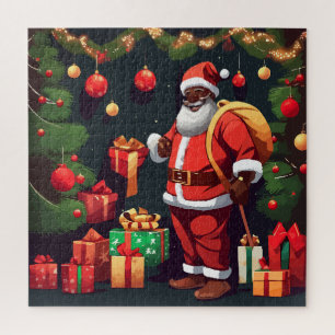Weihnachtsschwarzer Santa Puzzle