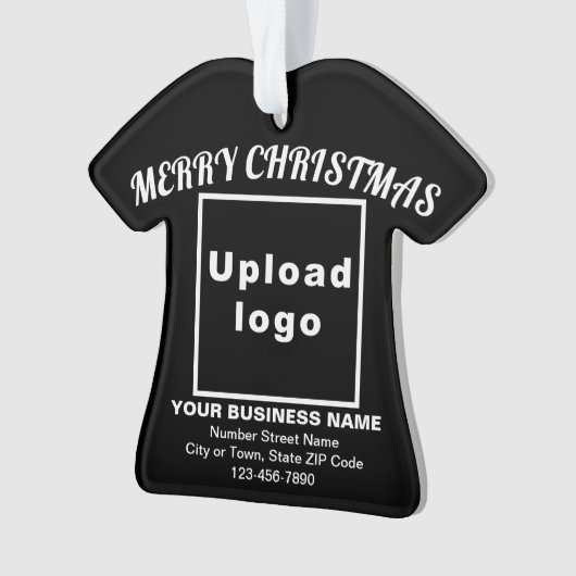Weihnachtsschwarzer T - Shirt Form Acryl Ornament (Vorderseite)