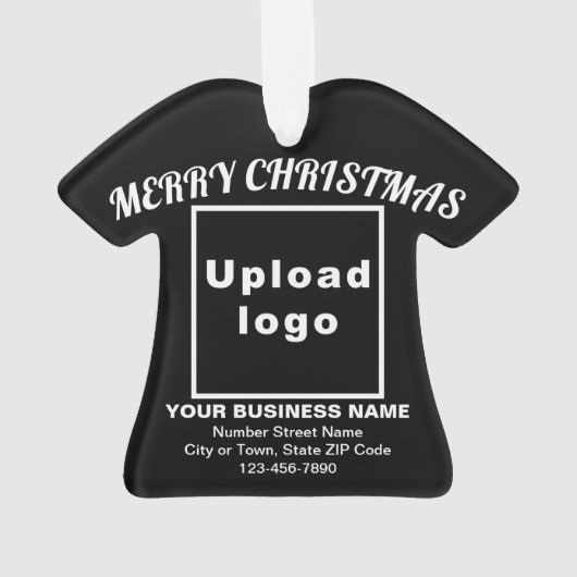 Weihnachtsschwarzer T - Shirt Form Acryl Ornament (Rückseite)