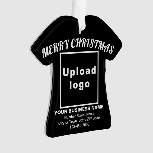 Weihnachtsschwarzer T - Shirt Form Acryl Ornament (Vorderseite)