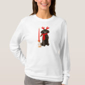 Weihnachtsschwarzer Zwergpudel-Hund gekleidet als T-Shirt (Vorderseite)