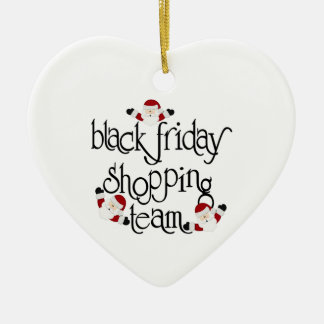 Weihnachtsschwarzes Freitag-Einkaufenteam Keramikornament