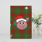 Weihnachtsschwein Briefpapier (Stehend Vorderseite)