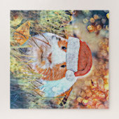 Weihnachtsschwein der Aquarell-Guinea Puzzle (Horizontal)