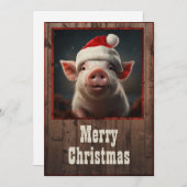 Weihnachtsschwein Feiertagskarte (Vorne/Hinten)