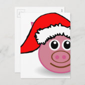 Weihnachtsschwein Feiertagspostkarte (Vorne/Hinten)