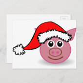 Weihnachtsschwein Feiertagspostkarte (Vorne/Hinten)