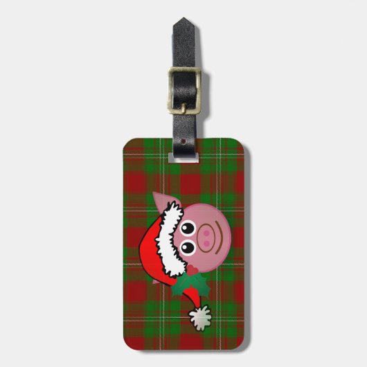Weihnachtsschwein Gepäckanhänger (Vorderseite vertikal)