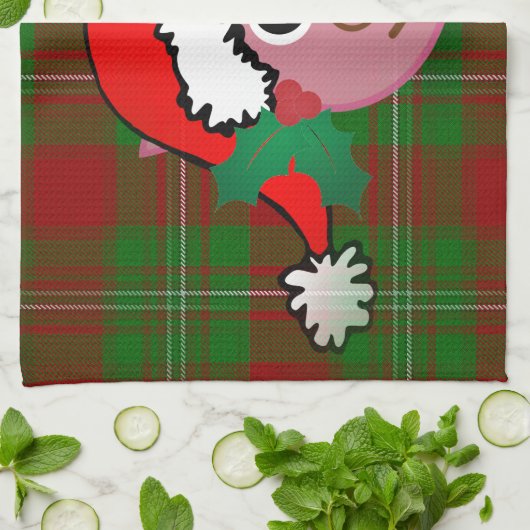 Weihnachtsschwein Geschirrtuch (Gefaltet)