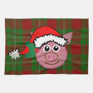 Weihnachtsschwein Geschirrtuch