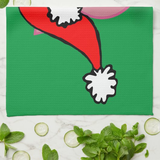 Weihnachtsschwein Geschirrtuch (Gefaltet)